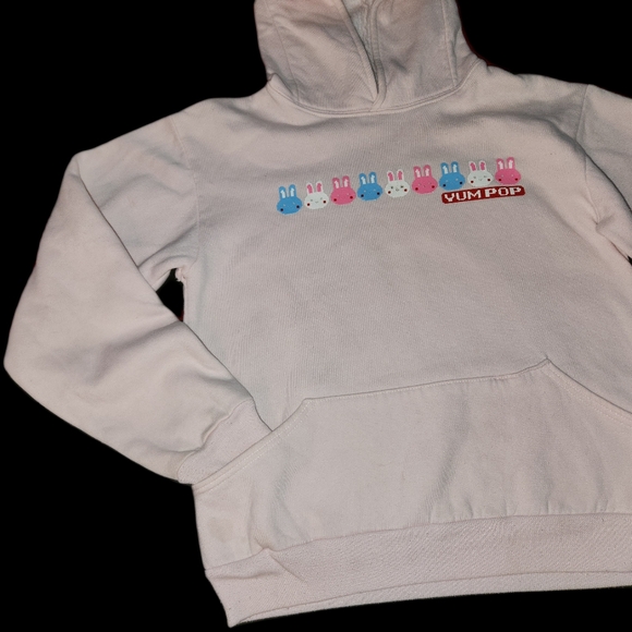Vintage YumPop Japan Pale Pink Hoodie Sweatshir With Ears dELiA*s Cute Kawaii - Picture 5 of 6